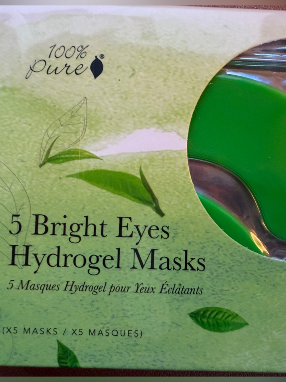 100% Pure Bright Eyes Caffeinated De-Puffing Hydrogel Under-Eye Masks::Set of 5